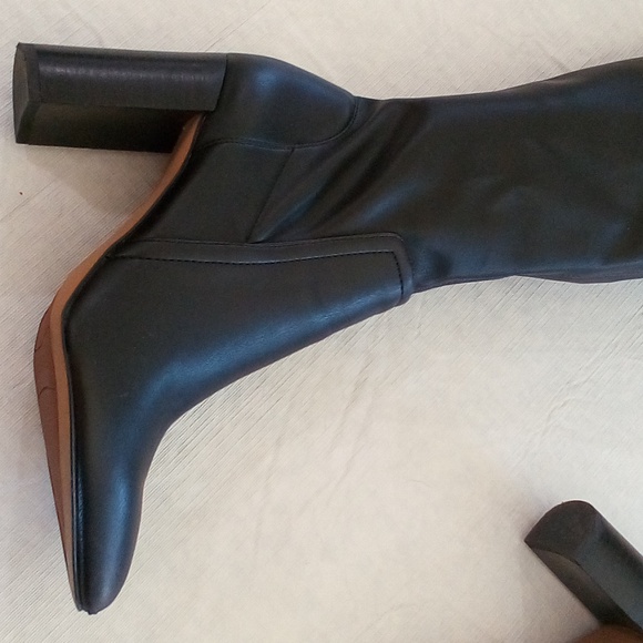 Leather Blk Boots Sz 8 - Picture 4 of 8